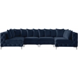 Meridian Furniture Tremblay Navy Velvet Modular Sectional