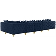 Meridian Furniture Tremblay Navy Velvet Modular Sectional