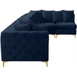 Meridian Furniture Tremblay Navy Velvet Modular Sectional
