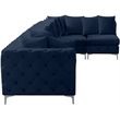 Meridian Furniture Tremblay Navy Velvet Modular Sectional