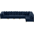 Meridian Furniture Tremblay Navy Velvet Modular Sectional