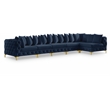 Meridian Furniture Tremblay Navy Velvet Modular Sectional