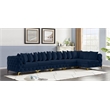 Meridian Furniture Tremblay Navy Velvet Modular Sectional