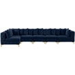 Meridian Furniture Tremblay Navy Velvet Modular Sectional