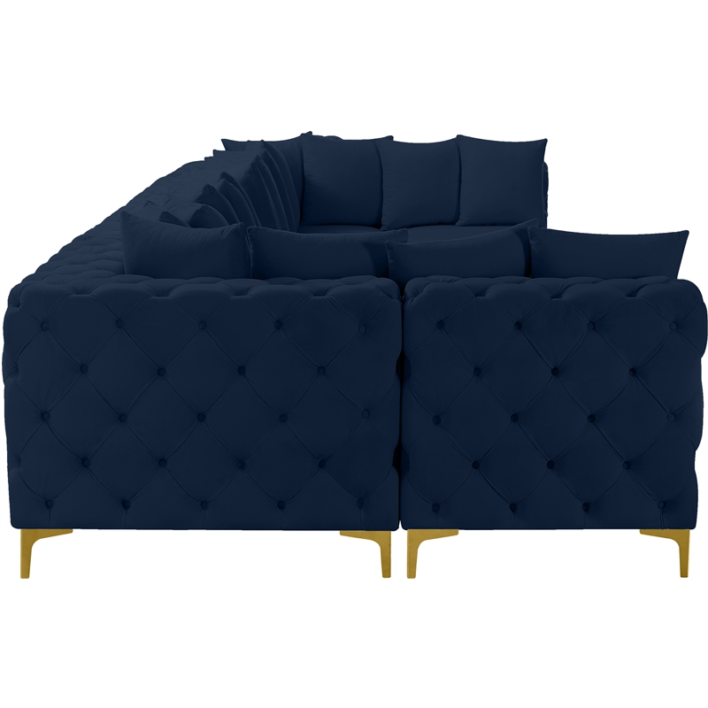 Meridian Furniture Tremblay Navy Velvet Modular Sectional