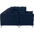 Meridian Furniture Tremblay Navy Velvet Modular Sectional