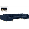 Meridian Furniture Tremblay Navy Velvet Modular Sectional