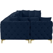 Meridian Furniture Tremblay Navy Velvet Modular Sectional