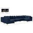 Meridian Furniture Tremblay Navy Velvet Modular Sectional
