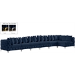 Meridian Furniture Tremblay Navy Velvet Modular Sectional