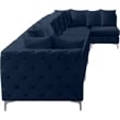 Meridian Furniture Tremblay Navy Velvet Modular Sectional