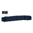 Meridian Furniture Tremblay Navy Velvet Modular Sectional