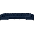 Meridian Furniture Tremblay Velvet Modular Sectional/Pillow in Navy/Gold-Chrome