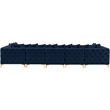 Meridian Furniture Tremblay Velvet Modular Sectional/Pillow in Navy/Gold-Chrome