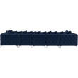 Meridian Furniture Tremblay Velvet Modular Sectional/Pillow in Navy/Gold-Chrome