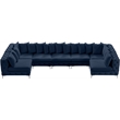 Meridian Furniture Tremblay Velvet Modular Sectional/Pillow in Navy/Gold-Chrome