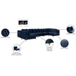 Meridian Furniture Tremblay Velvet Modular Sectional/Pillow in Navy/Gold-Chrome