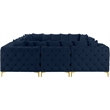 Meridian Furniture Tremblay Navy Velvet Modular Sectional