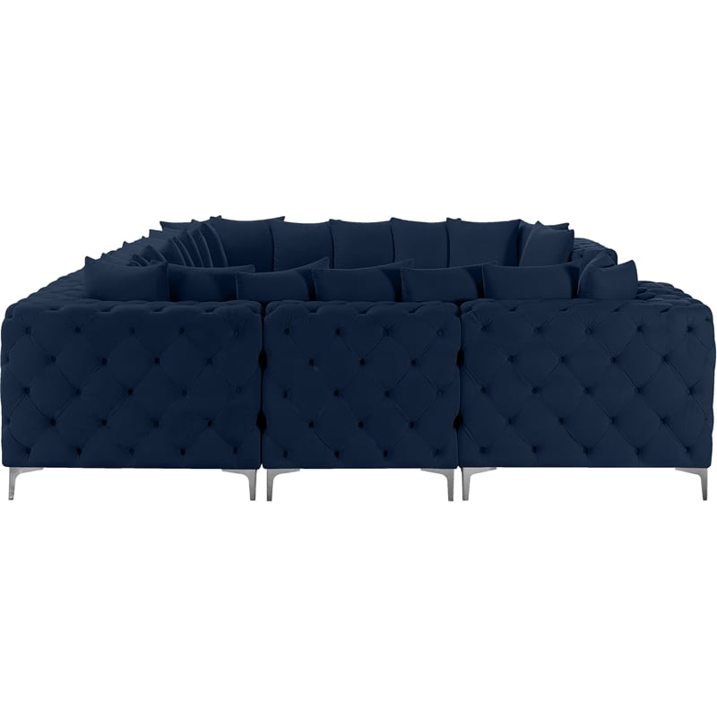 Meridian Furniture Tremblay Navy Velvet Modular Sectional