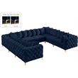 Meridian Furniture Tremblay Navy Velvet Modular Sectional