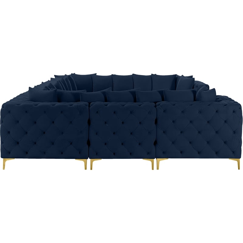Meridian Furniture Tremblay Navy Velvet Modular Sectional