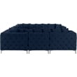 Meridian Furniture Tremblay Navy Velvet Modular Sectional