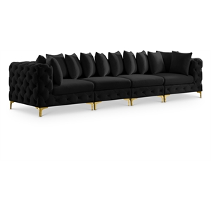 Meridian Furniture Tremblay Black Velvet Modular Sofa