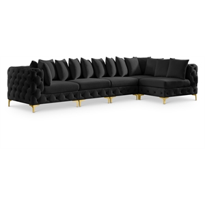 Meridian Furniture Tremblay Black Velvet Modular Sectional