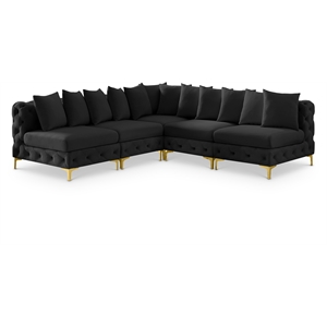 Meridian Furniture Tremblay Black Velvet Modular Sectional