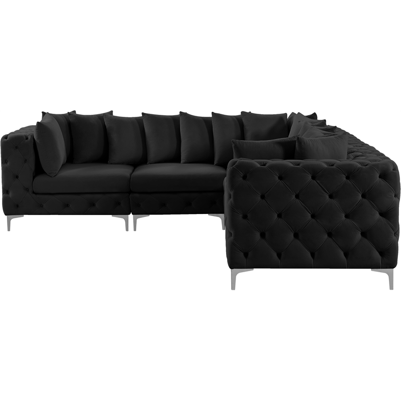 Meridian Furniture Tremblay Black Velvet Modular Sectional