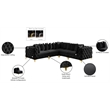 Meridian Furniture Tremblay Black Velvet Modular Sectional