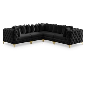 Meridian Furniture Tremblay Black Velvet Modular Sectional