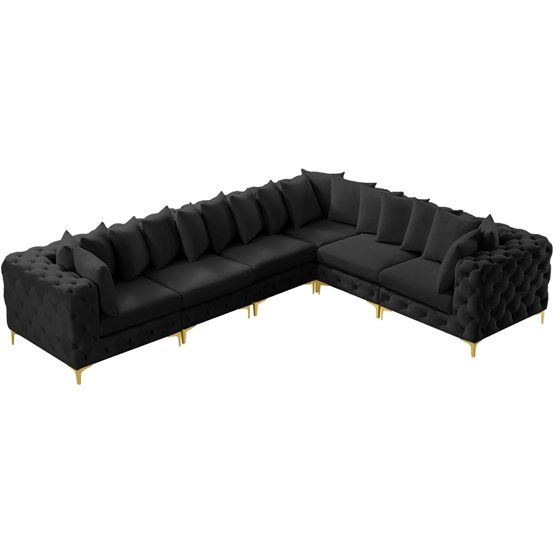 Meridian Furniture Tremblay Black Velvet Modular Sectional