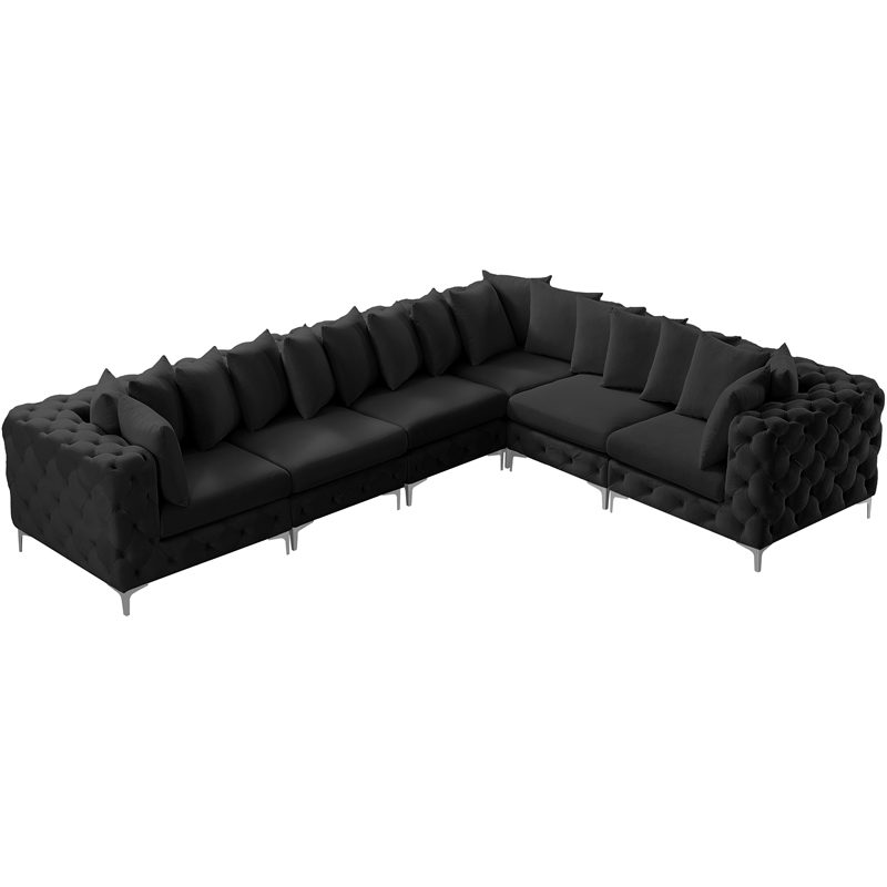 Meridian Furniture Tremblay Black Velvet Modular Sectional