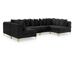 Meridian Furniture Tremblay Black Velvet Modular Sectional