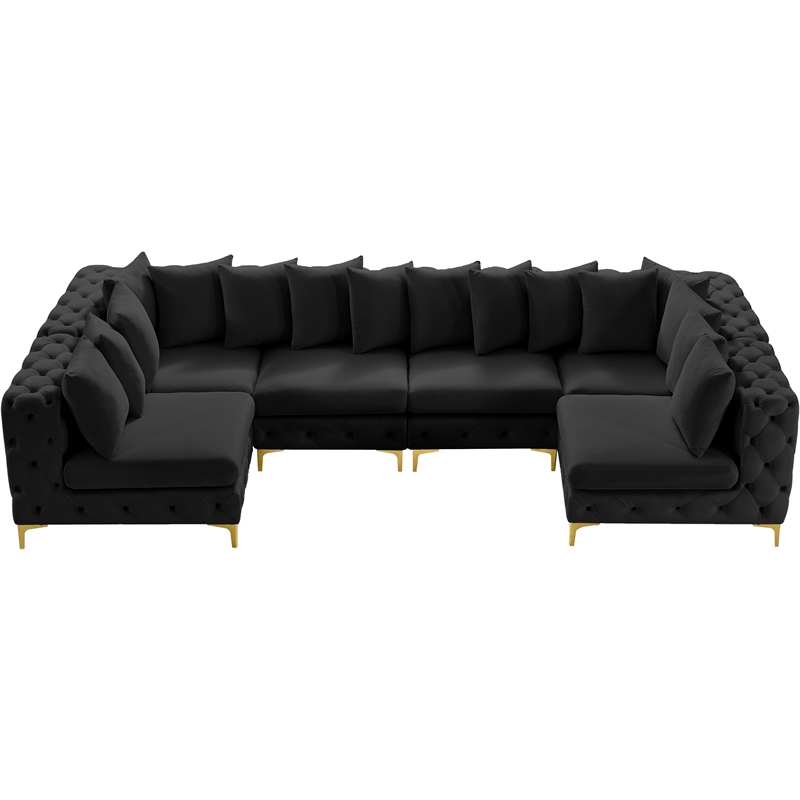 Meridian Furniture Tremblay Black Velvet Modular Sectional