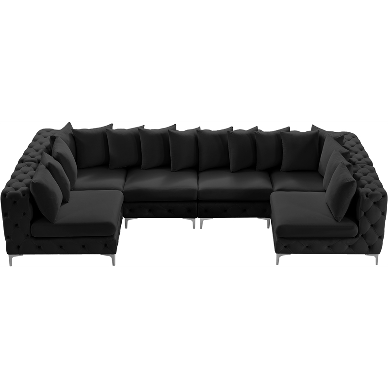 Meridian Furniture Tremblay Black Velvet Modular Sectional