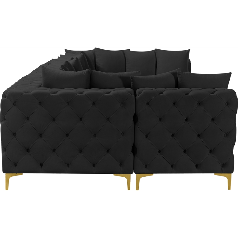 Meridian Furniture Tremblay Black Velvet Modular Sectional