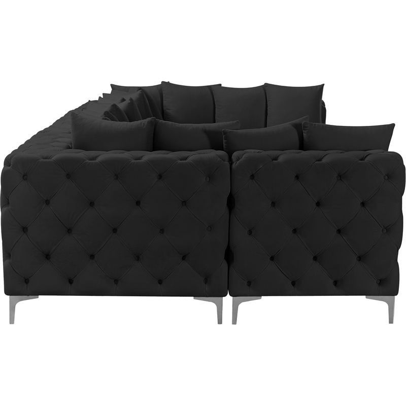 Meridian Furniture Tremblay Black Velvet Modular Sectional