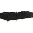 Meridian Furniture Tremblay Black Velvet Modular Sectional