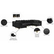 Meridian Furniture Tremblay Black Velvet Modular Sectional