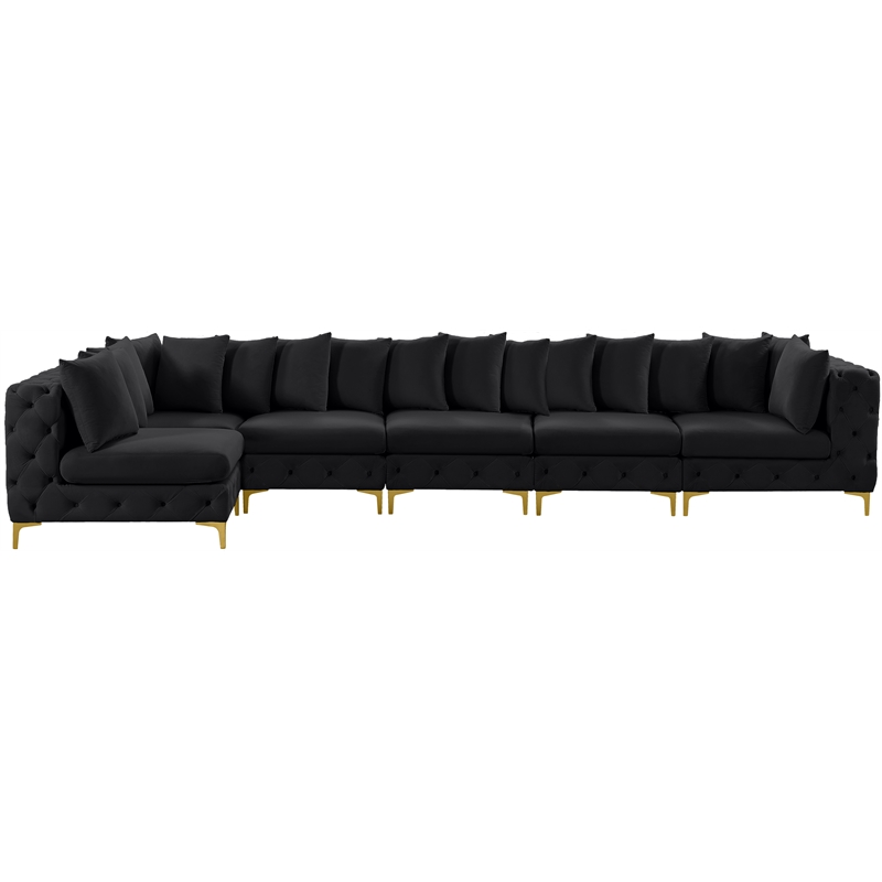 Meridian Furniture Tremblay Black Velvet Modular Sectional