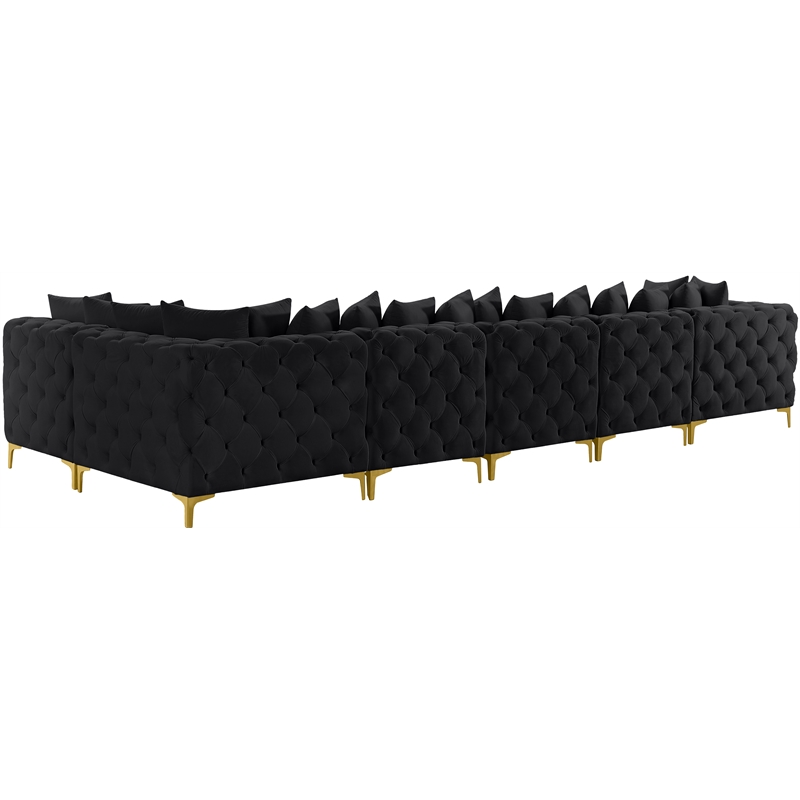 Meridian Furniture Tremblay Black Velvet Modular Sectional