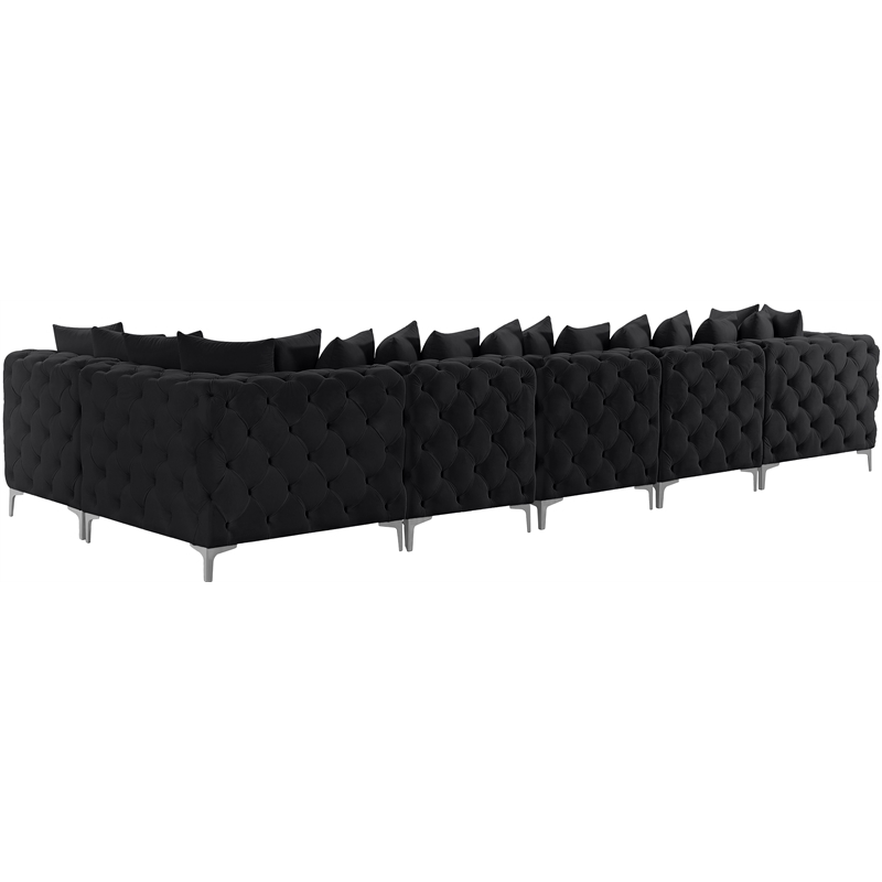 Meridian Furniture Tremblay Black Velvet Modular Sectional