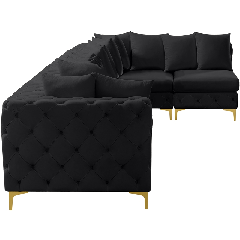 Meridian Furniture Tremblay Black Velvet Modular Sectional