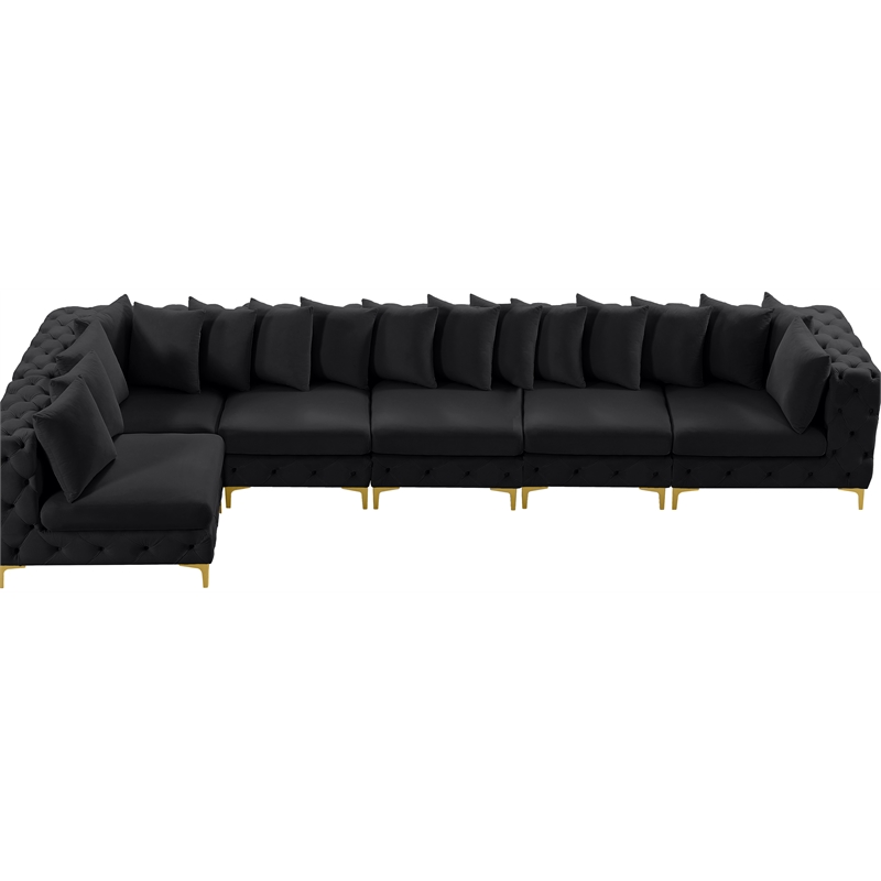 Meridian Furniture Tremblay Black Velvet Modular Sectional