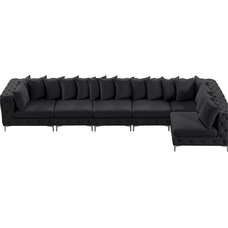 Meridian Furniture Tremblay Black Velvet Modular Sectional