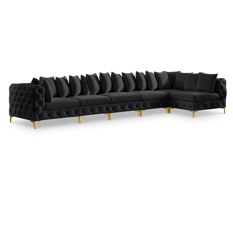 Meridian Furniture Tremblay Black Velvet Modular Sectional