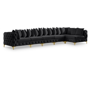 Meridian Furniture Tremblay Black Velvet Modular Sectional