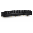 Meridian Furniture Tremblay Black Velvet Modular Sectional